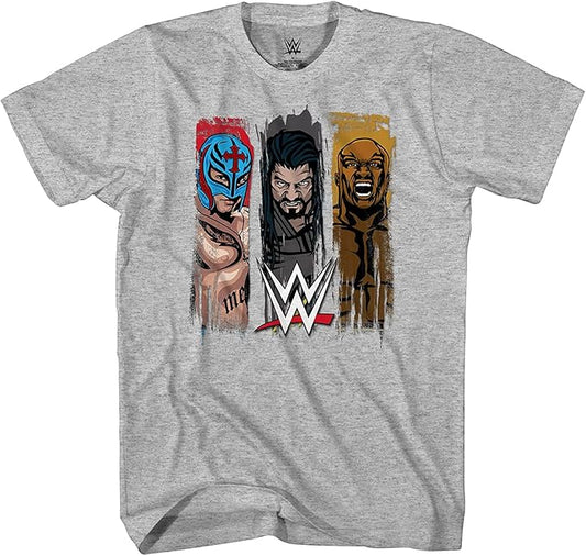 Boys WWE Rey Mysterio Roman Reigns Bobby Lashley Graphic Tee T-Shirt