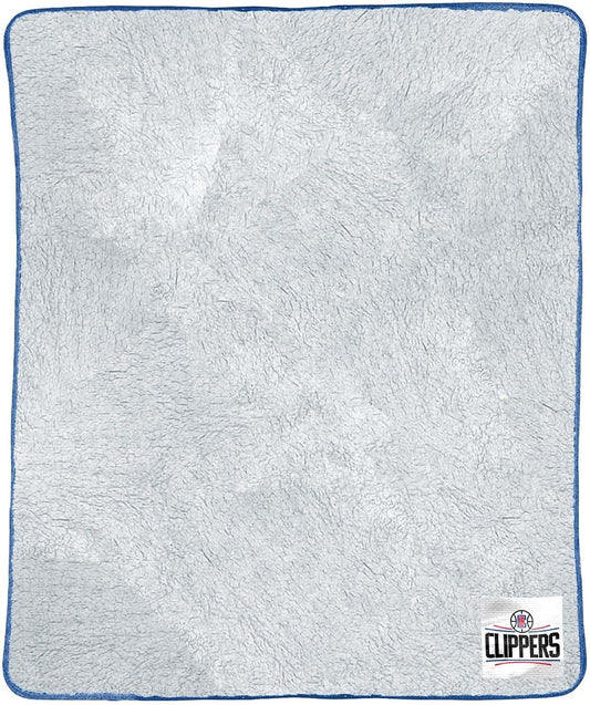 Northwest NBA Los Angeles Clippers silk touch sherpa throw blanket, soft and fluffy, 60x50 inches, ideal for gameday comfort