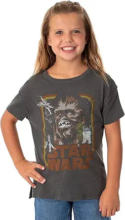 Star Wars Girls' Vintage Chewbacca Retro Characters Design Kids Youth Graphic T-Shirt