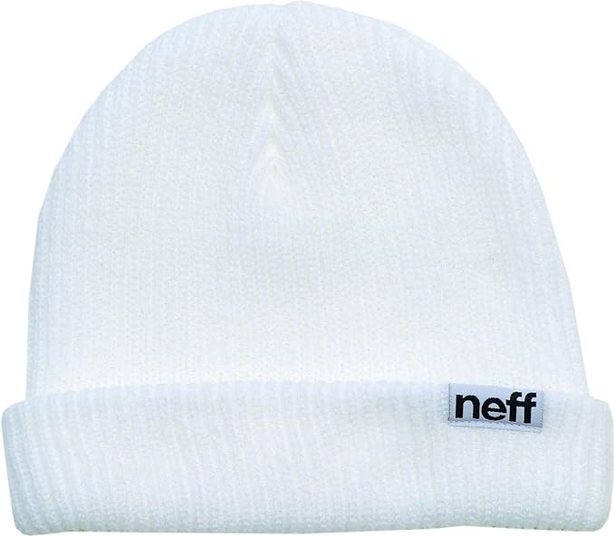 Neff Fold Beanie Hat for Men and Women, White, One Size