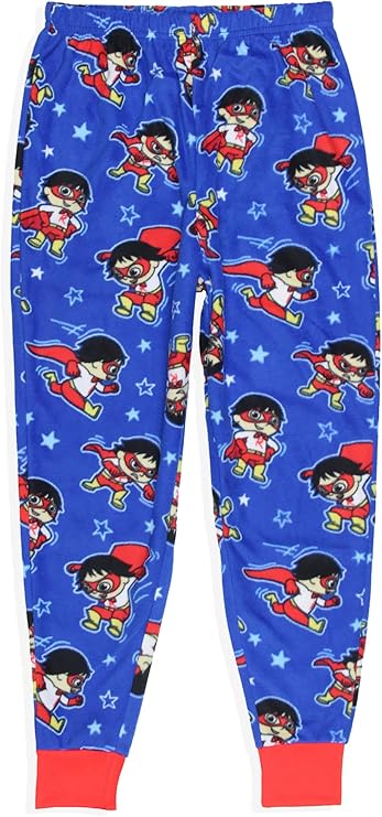 Ryan's World Pajamas Boys' Super Hero Shirt and Plush Pants Kids Pajama Set