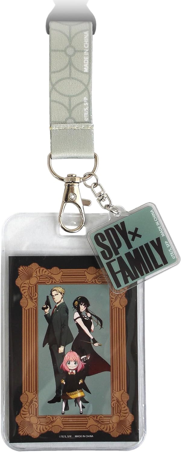 Spy x Family Merch Family Portrait ID Badge Holder Keychain Breakaway Lanyard w/Acrylic Charm