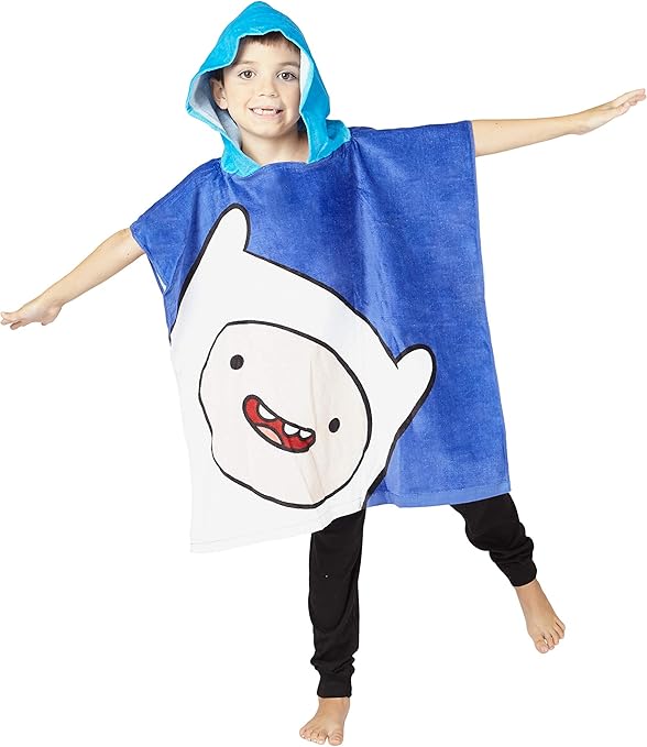 Adventure Time Boys' Finn The Human Hooded Poncho - Rex Distributor, Inc. Wholesale Licensed Products and T-shirts, Sporting goods,