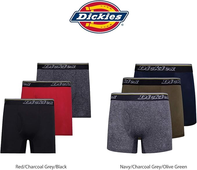 Men's Dickies Boxer Briefs Underwear 3 Pack Stretch Boxer Briefs