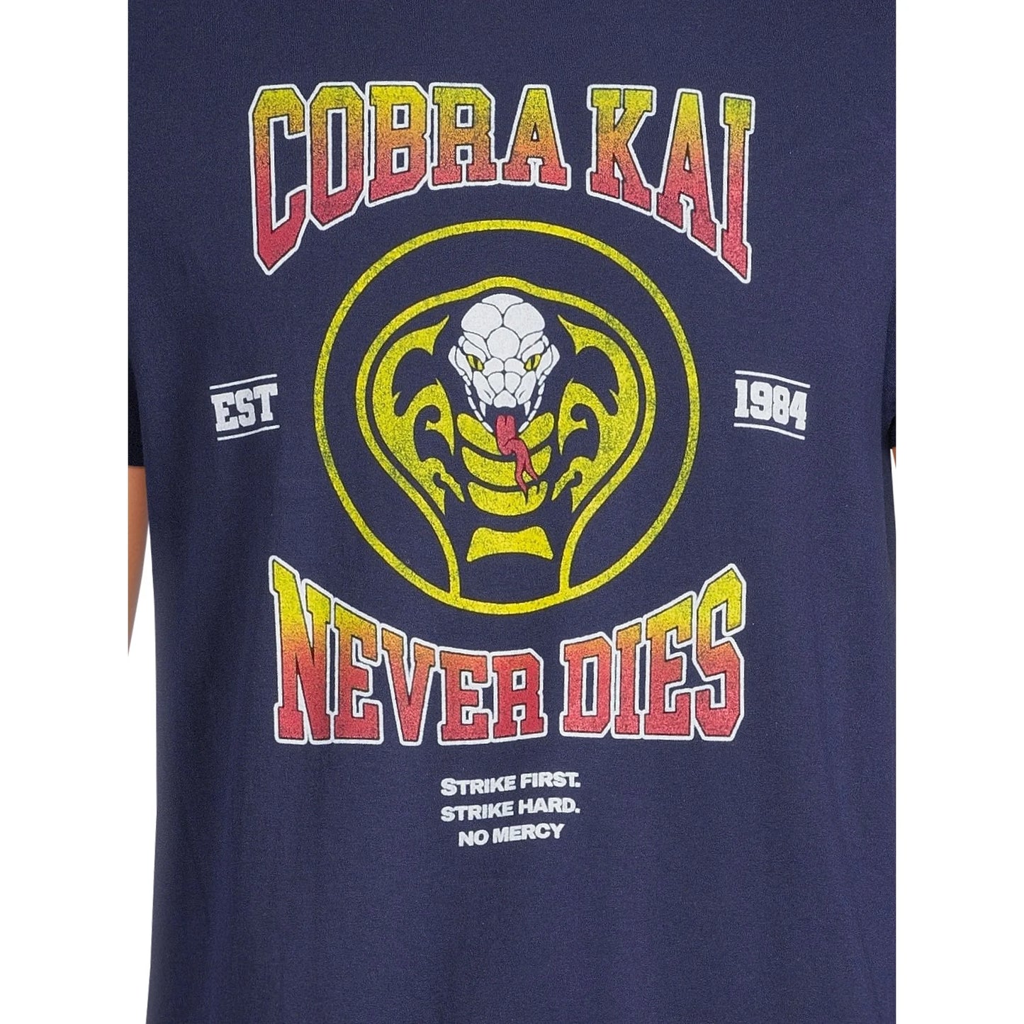 Men's Cobra Kai Never Dies Graphic Print Tee T-Shirt