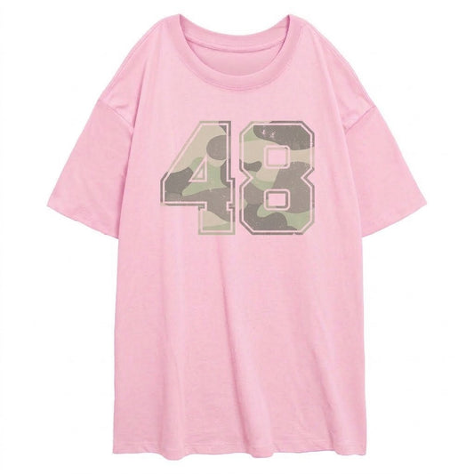 Women's Soft Pink Camo 48 Graphic Tee T-Shirt