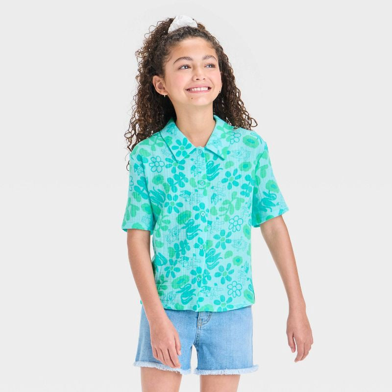Girls' Bluey Cabana Top - Teal Blue
