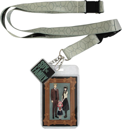 Spy x Family Merch Family Portrait ID Badge Holder Keychain Breakaway Lanyard w/Acrylic Charm
