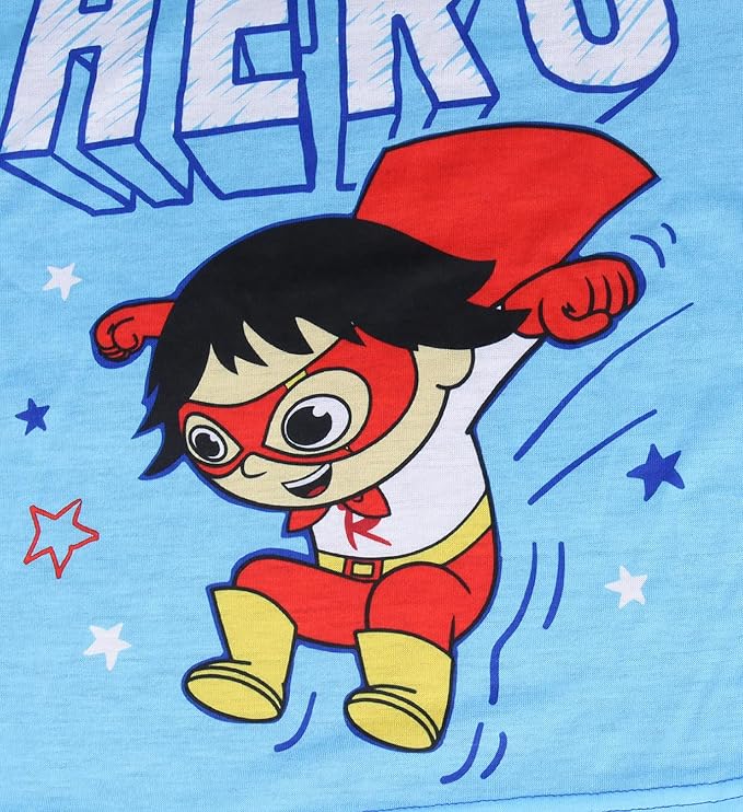 Ryan's World Pajamas Boys' Super Hero Shirt and Plush Pants Kids Pajama Set