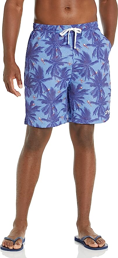 Men's Light Blue/Palm LRG Logo Casual Drawstring Waist Shorts with Pockets
