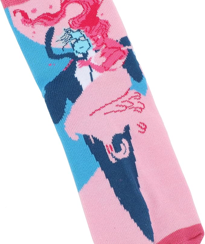 Lore Olympus Hades & Persephone Women’s 3-Pair Ruffle Casual Crew Socks, Multicolor, One Size