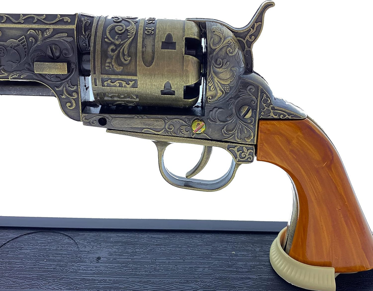 Rex Distributor KN 1200-AGN 13-inch US decorative revolver collectible with display stand