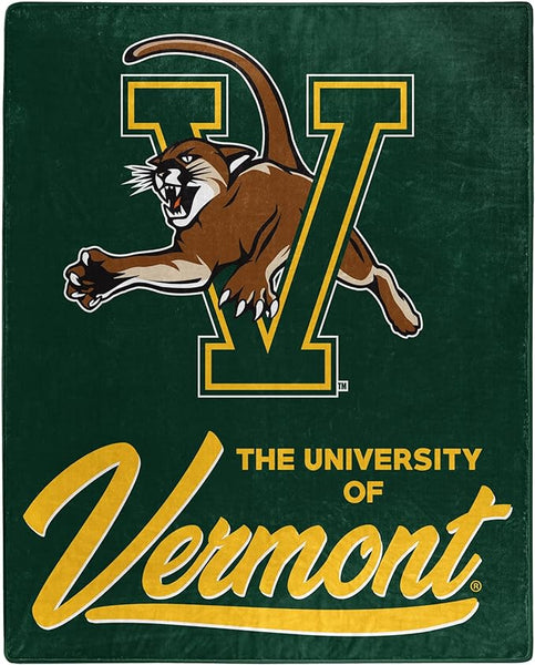 Northwest NCAA Vermont Catamounts Raschel Throw Blanket, 50" x 60", Signature