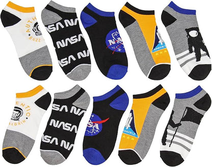 Buzz Aldrin NASA Themed No-Show Ankle Socks 5 Pair Set