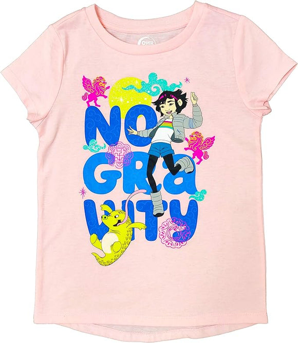 Girls Pink Fei Fei No Gravity Graphic Tee T-Shirt