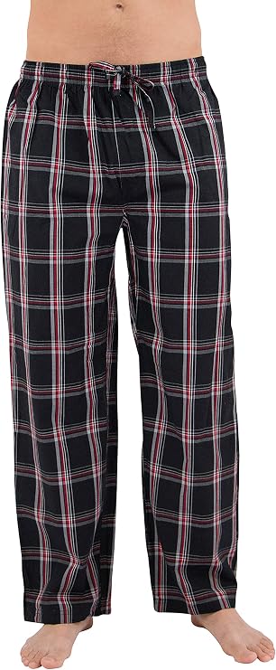 INTIMO Men's Woven Knit Cotton Casual Lounge Sleep Pajama Pant Sleepwear Loungewear