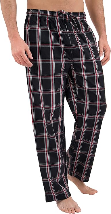 INTIMO Men's Woven Knit Cotton Casual Lounge Sleep Pajama Pant Sleepwear Loungewear