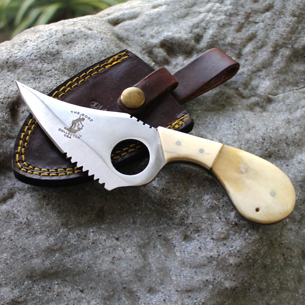 BC 793-BN 7"Bone Collector White Bone Handle Skinning Knife with Leather Sheath - Rex Distributor, Inc. Wholesale Licensed Products and T-shirts, Sporting goods,