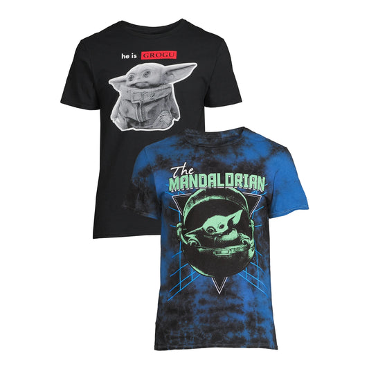 Men's Star Wars Baby Yoda Tie-Dye & Cloud Wash Graphic T-Shirts, 2-Pack