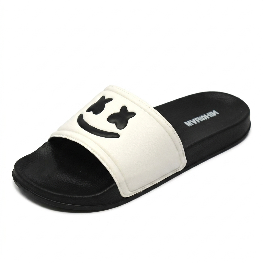 Adult Marshin Clothing Co Marshmello Smiley Face Slide Sandals