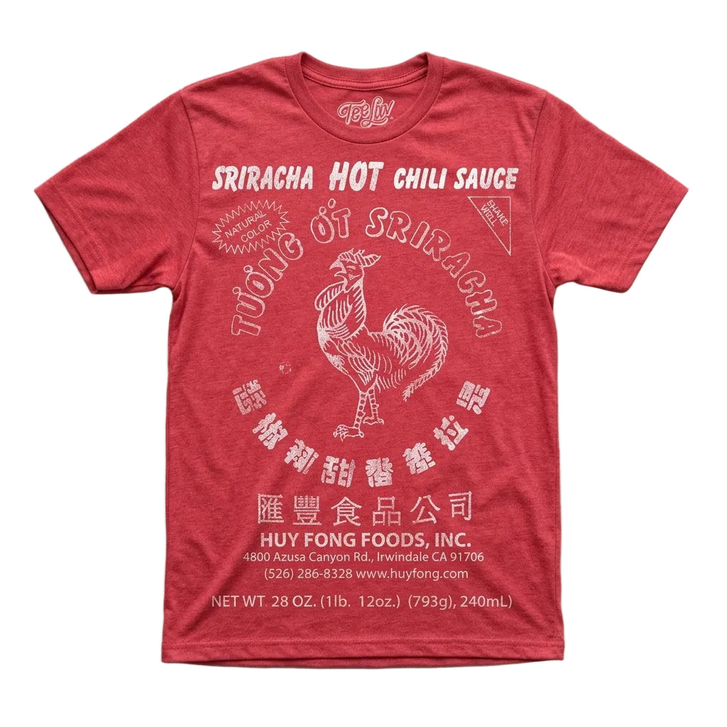Men's Red Sriracha Sauce Graphic Tee T-Shirt