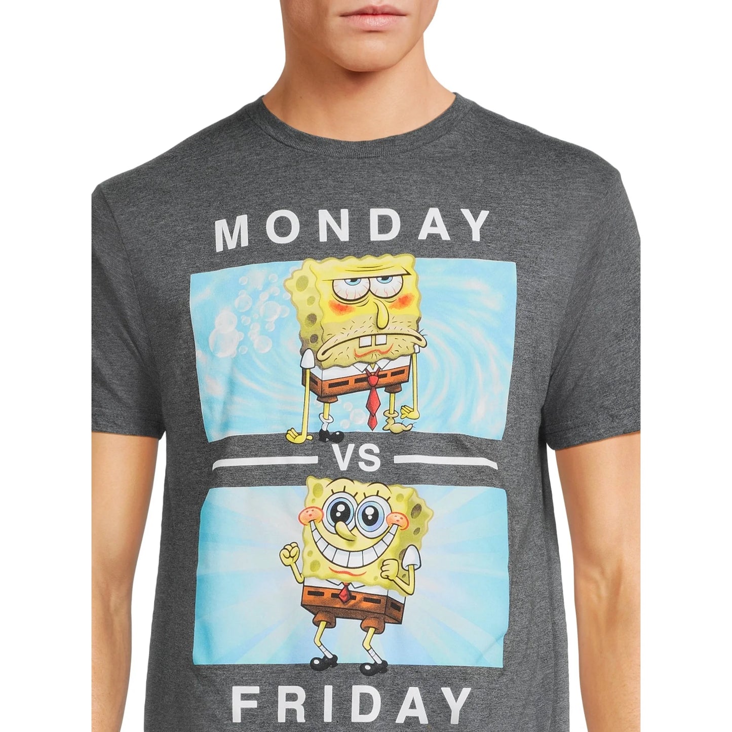 Men's SpongeBob SquarePants Monday vs Friday Graphic Tee T-Shirt