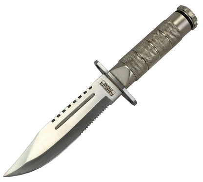 SH 9089-SL 8.5" Heavy Duty Silver Mini Survival Knife with Sheath