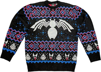 Adult Marvel Venom Symbol Knit Holiday Ugly Christmas Sweater