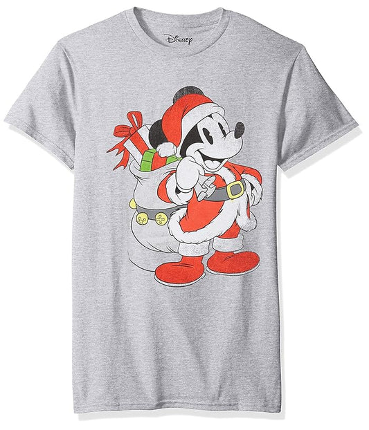 Men's Disney Mickey Mouse Christmas Santa Red Graphic T-Shirt Tee