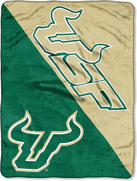 Northwest NCAA South Florida Bulls Micro Raschel Throw Blanket, 46" x 60", Halftone