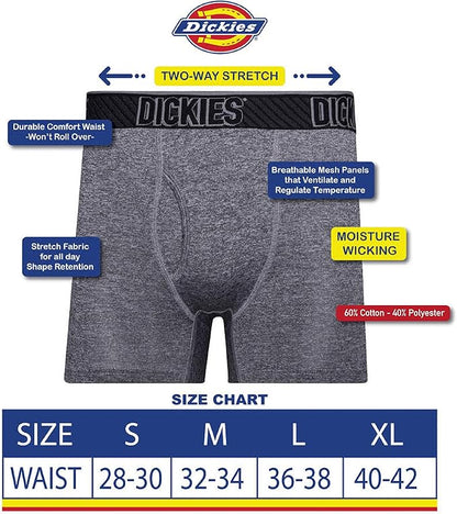 Men's Dickies Boxer Briefs Underwear 3 Pack Stretch Boxer Briefs
