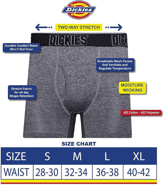 Men's Dickies Boxer Briefs Underwear 3 Pack Stretch Boxer Briefs