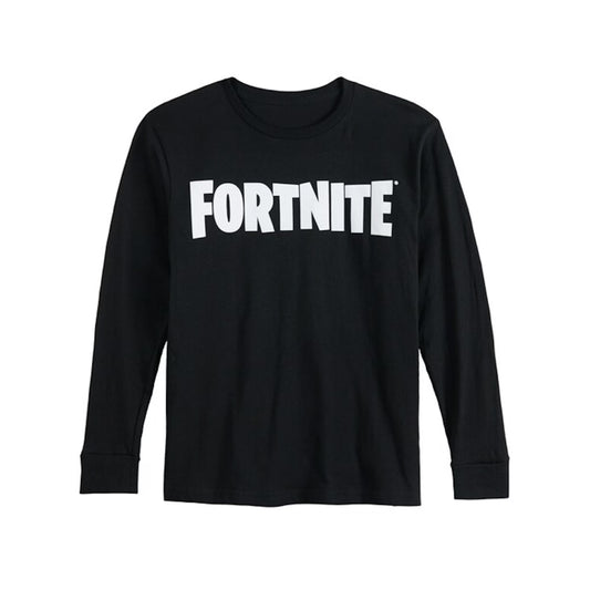 Men's Black Fortnite Classic Logo Long Sleeve Shirt