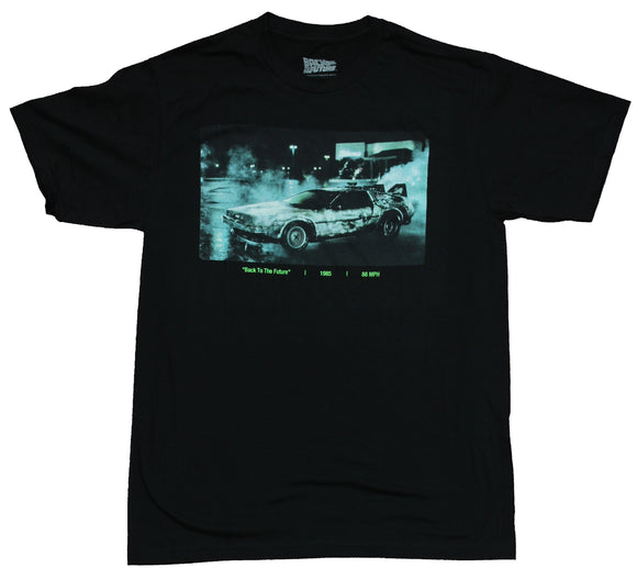 Men's Black Back To The Future Delorean Film Still Graphic Tee T-Shirt