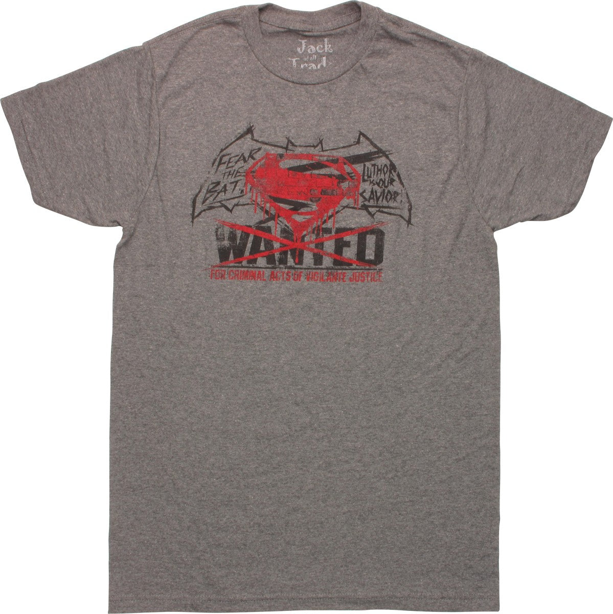 Men's DC Comics Batman v Superman Wanted Vigilante Graphic Tee T-Shirt