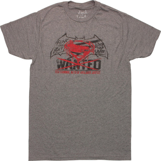 Men's DC Comics Batman v Superman Wanted Vigilante Graphic Tee T-Shirt