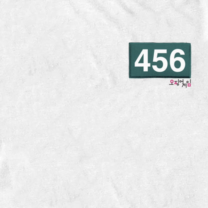 Men's Squid Game 456 Patch Graphic Tee White T-Shirt