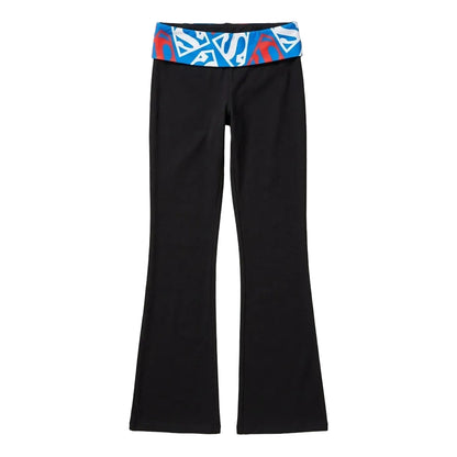 Women's Juniors Color Superman Logo Fold Yoga Pants
