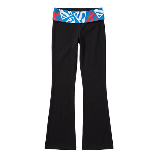 Women's Juniors Color Superman Logo Fold Yoga Pants