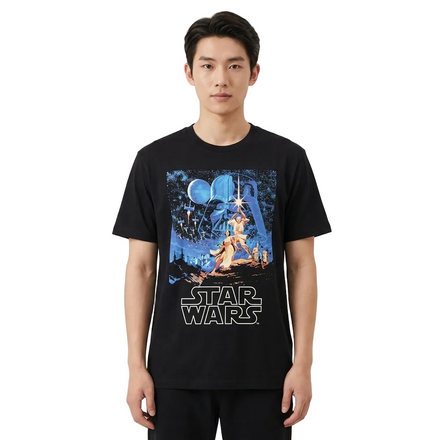 Men's Star Wars Classic Movie Poster Graphic Tee T-Shirt