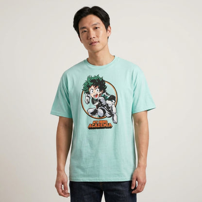 Men's Mint Green My Hero Academia Graphic Tee T-Shirt