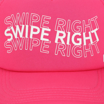 Valentine's Day Swipe Right Pink Foam Trucker Hat