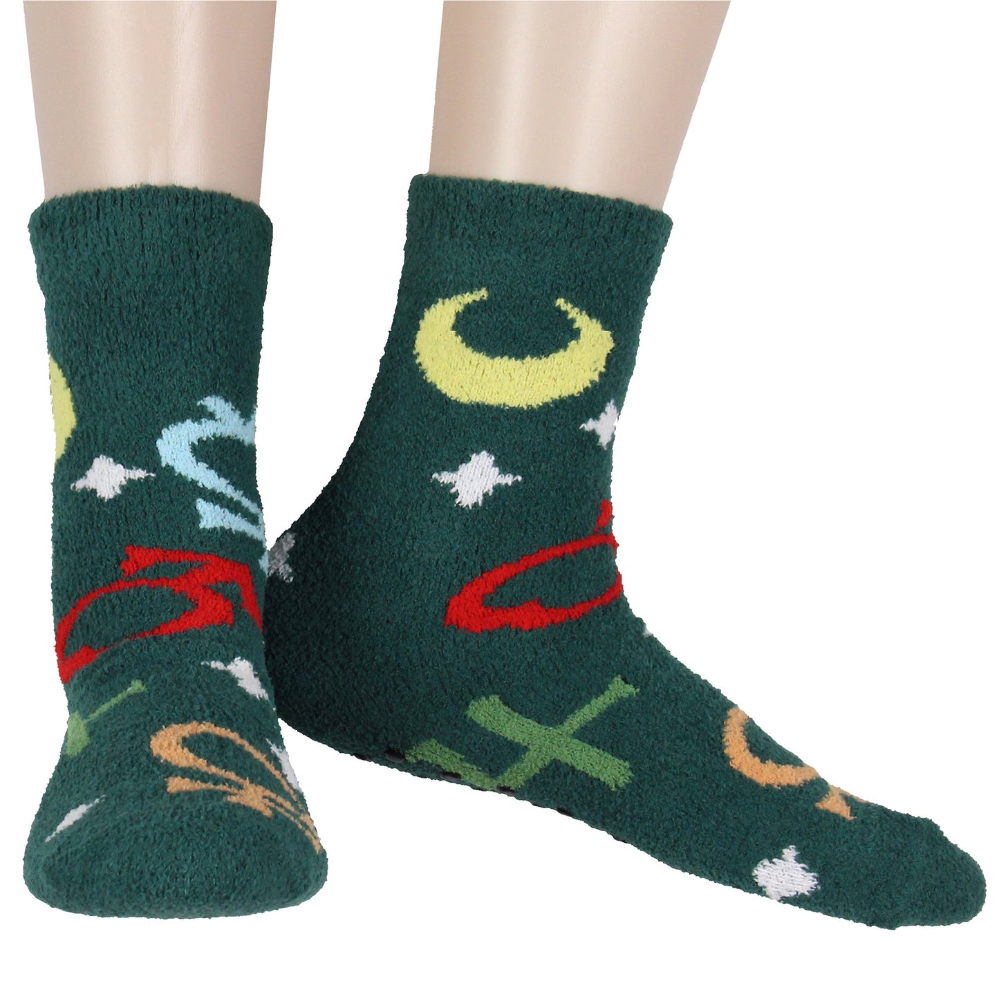 Sailor Moon Socks Women's Artemis And Luna 3D Ears Fuzzy Mid-Calf Adult Anime 2-Pack Crew Socks