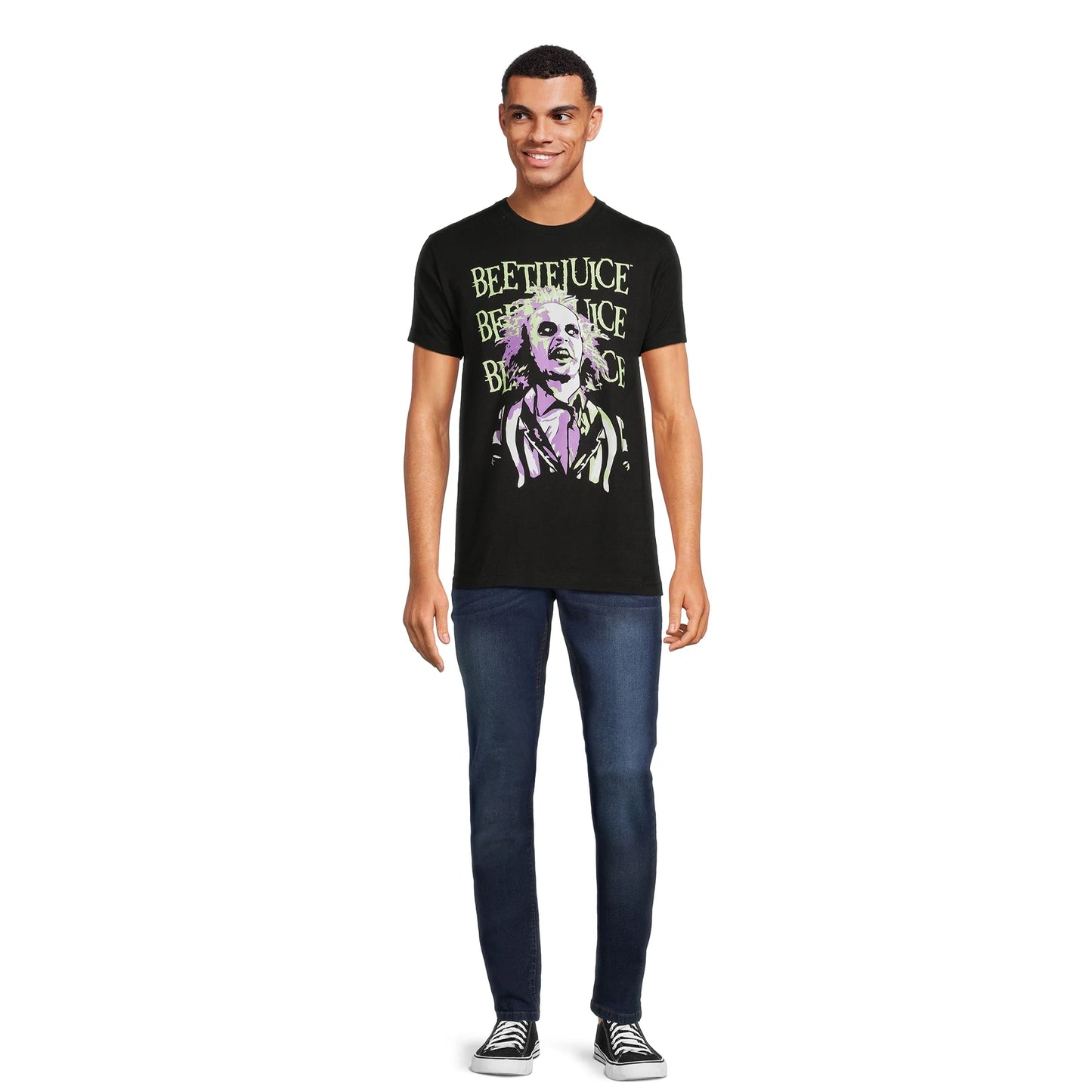 Men's Heather Beetlejuice! Beetlejuice! Beetlejuice! Graphic Short Sleeve T-Shirt Tee