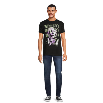 Men's Heather Beetlejuice! Beetlejuice! Beetlejuice! Graphic Short Sleeve T-Shirt Tee
