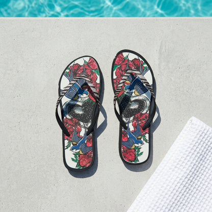 Virtis Glitter Sparrow & Roses Flip Flop Sandals