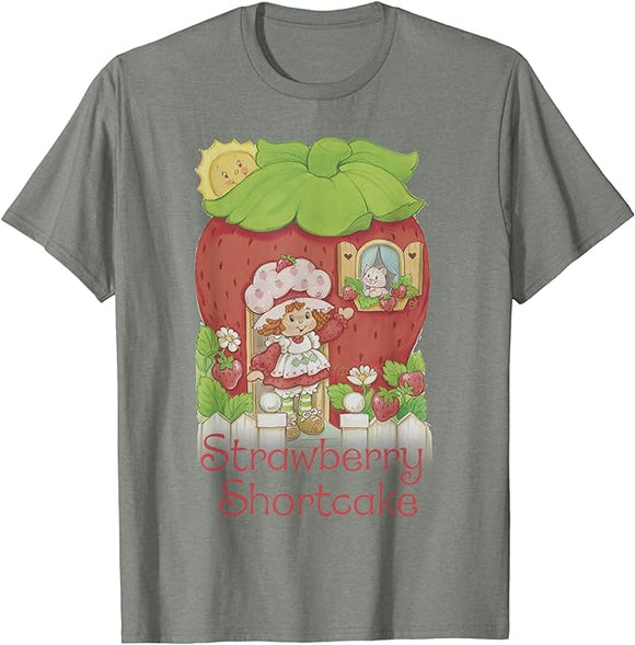 Women's Green Strawberry Shortcake Berry House Poster T-Shirt