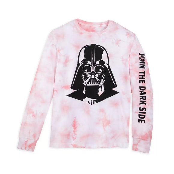 Adults Pink Acid Wash Darth Vader Long Sleeve T-Shirt Tee