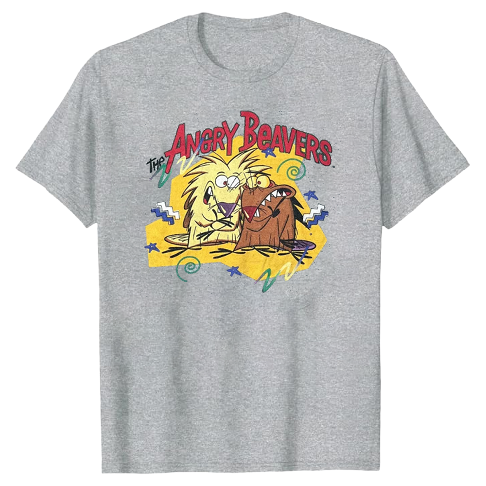 Men's Angry Beavers Grey Heather Graphic Tee T-Shirt