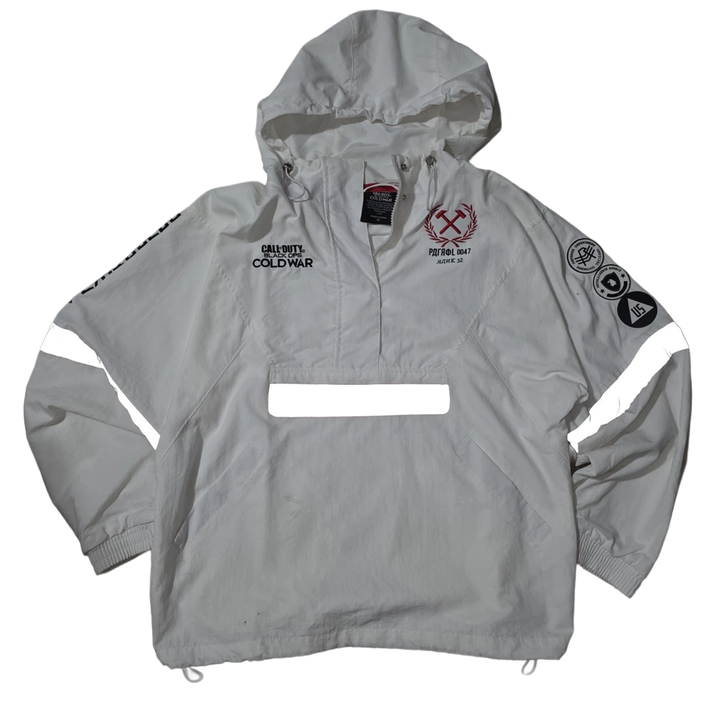 Men's Call of Duty Black Ops Cold War Windbreaker Anorak Jacket White